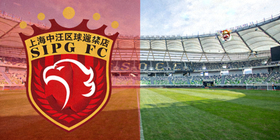 上海海港队球队Logo及上海浦东足球场照片